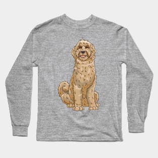 Labradoodle cartoon drawing Long Sleeve T-Shirt